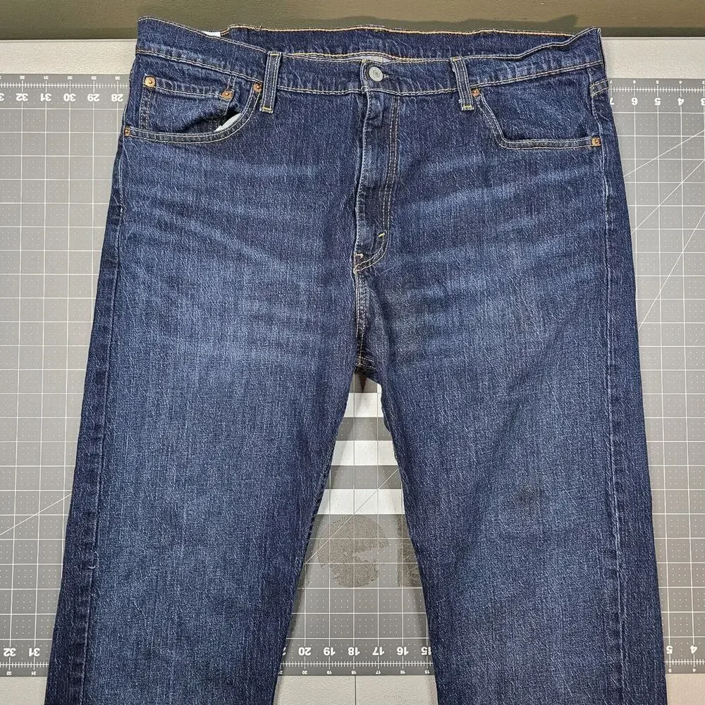 Levis 505 Jeans Mens 40x30 Blue Straight Fit Preppy Work Heritage Classic Biker